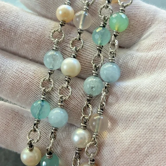 David Yurman Multi-Stone Venetian Quatrefoil Necklace 40" - Picture 2 of 10